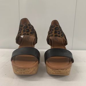 Lucky Brand “Molina” Cheetah Print Platform Wedge